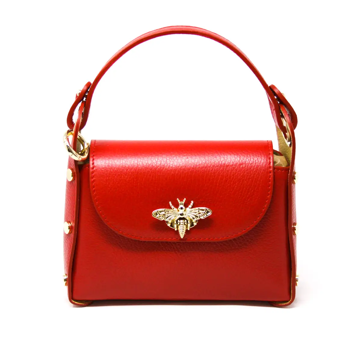 Callie Italian Leather Mini Handbag red