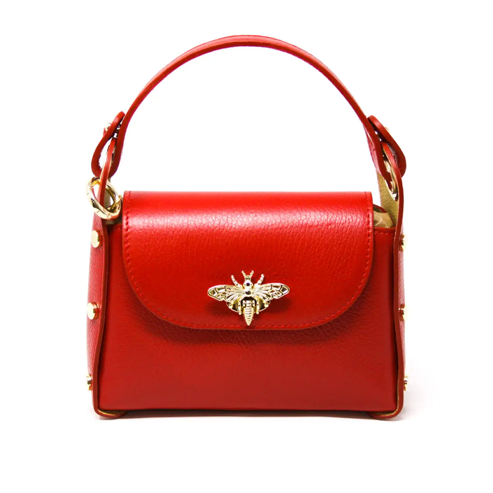 Callie Italian Leather Mini Handbag red