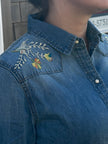 Coastal Hummingbird Shirt X  RachelleM shoulder detail