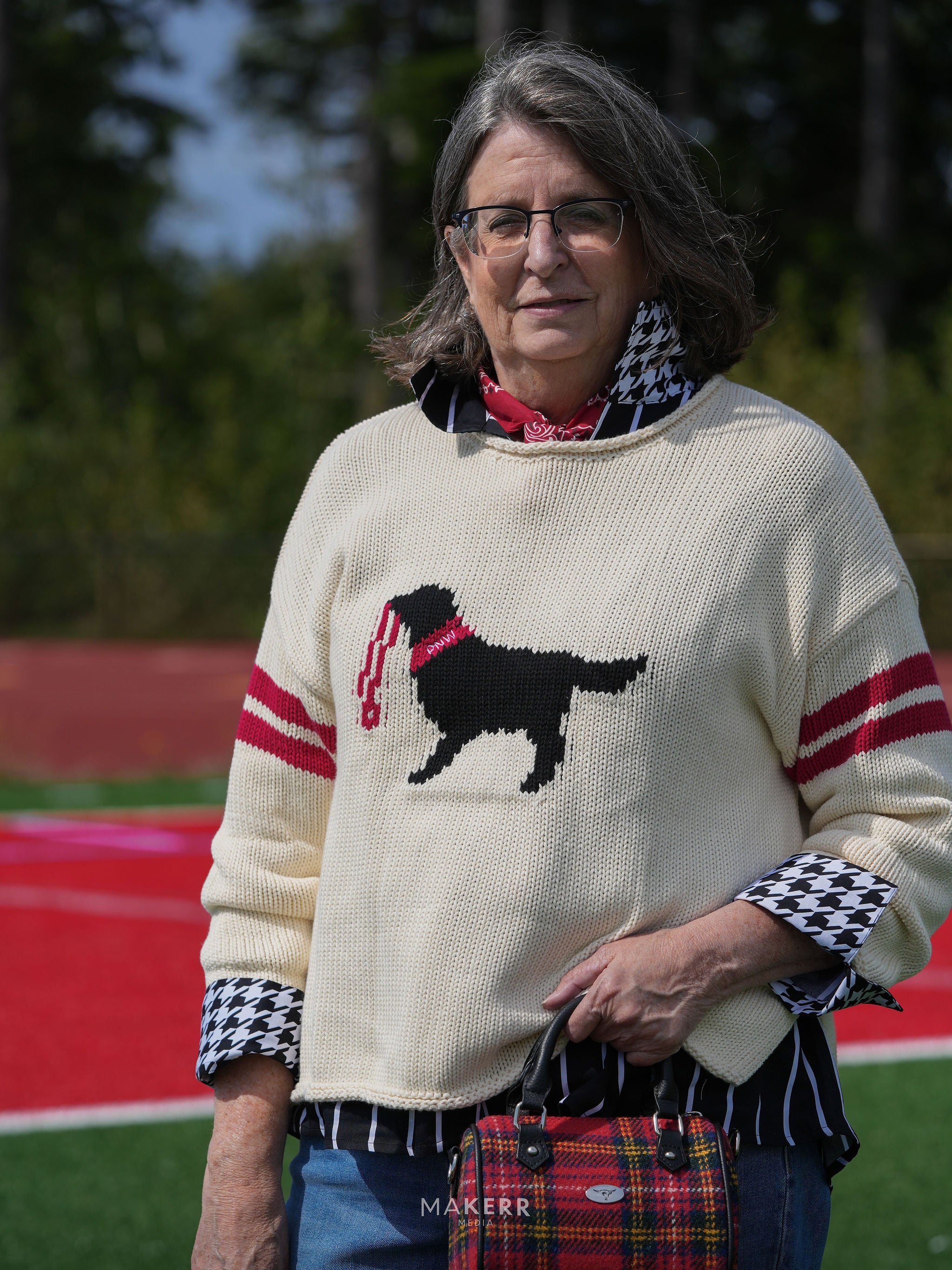 Good Boy Arm Stripe Sweater ivory front