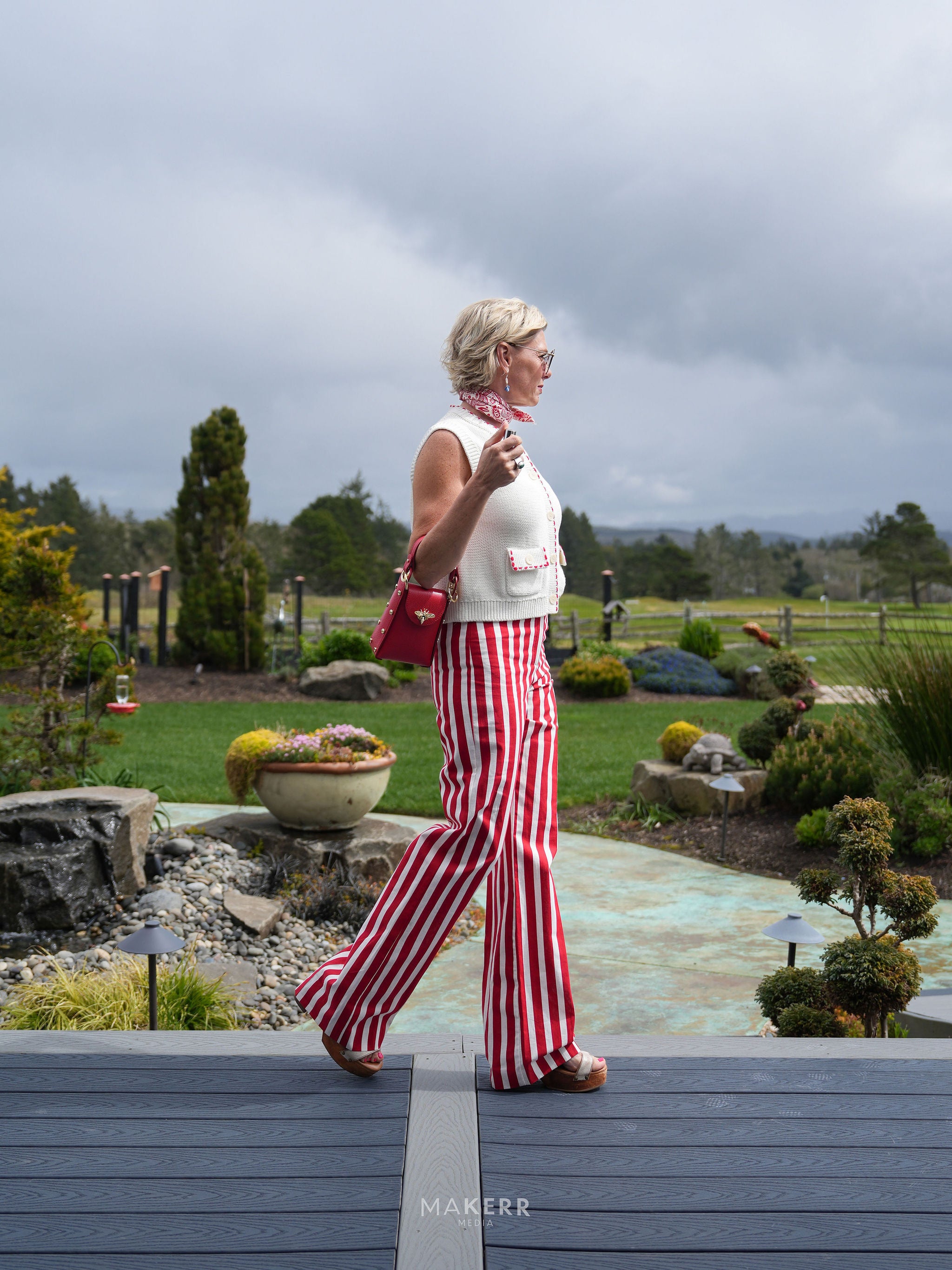 Prosper Trousers red striped pant