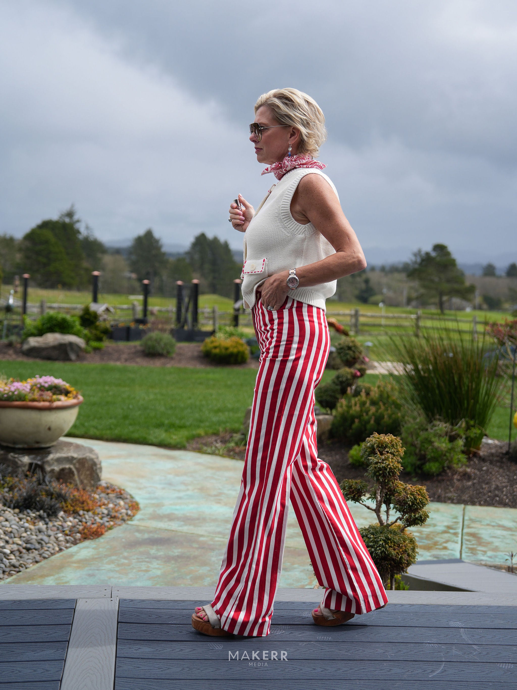 Prosper Trousers red striped pant
