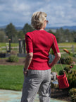 Gipsy Vest red ribbed knit