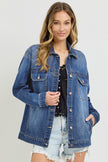Circle Grid Blue/Tan Print Cotton Shirt front unbuttoned
