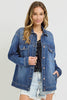Circle Grid Blue/Tan Print Cotton Shirt front unbuttoned
