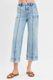 Donna High Rise Seam Straight Denim front