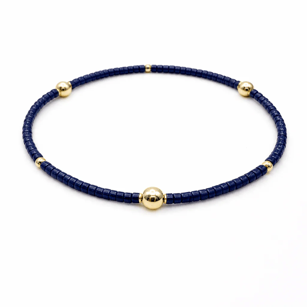 Erin Gray Waterproof Game Day Bracelet Navy and Gold