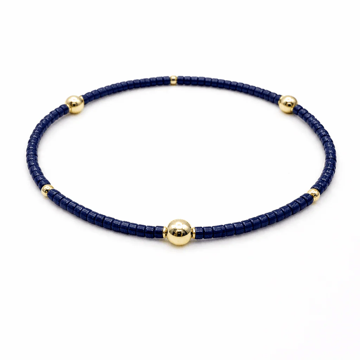 Erin Gray Waterproof Game Day Bracelet Navy and Gold