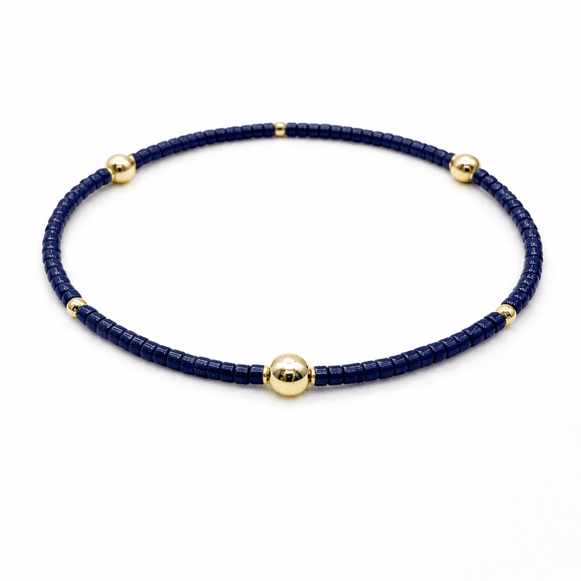 Erin Gray Waterproof Game Day Bracelet Navy and Gold