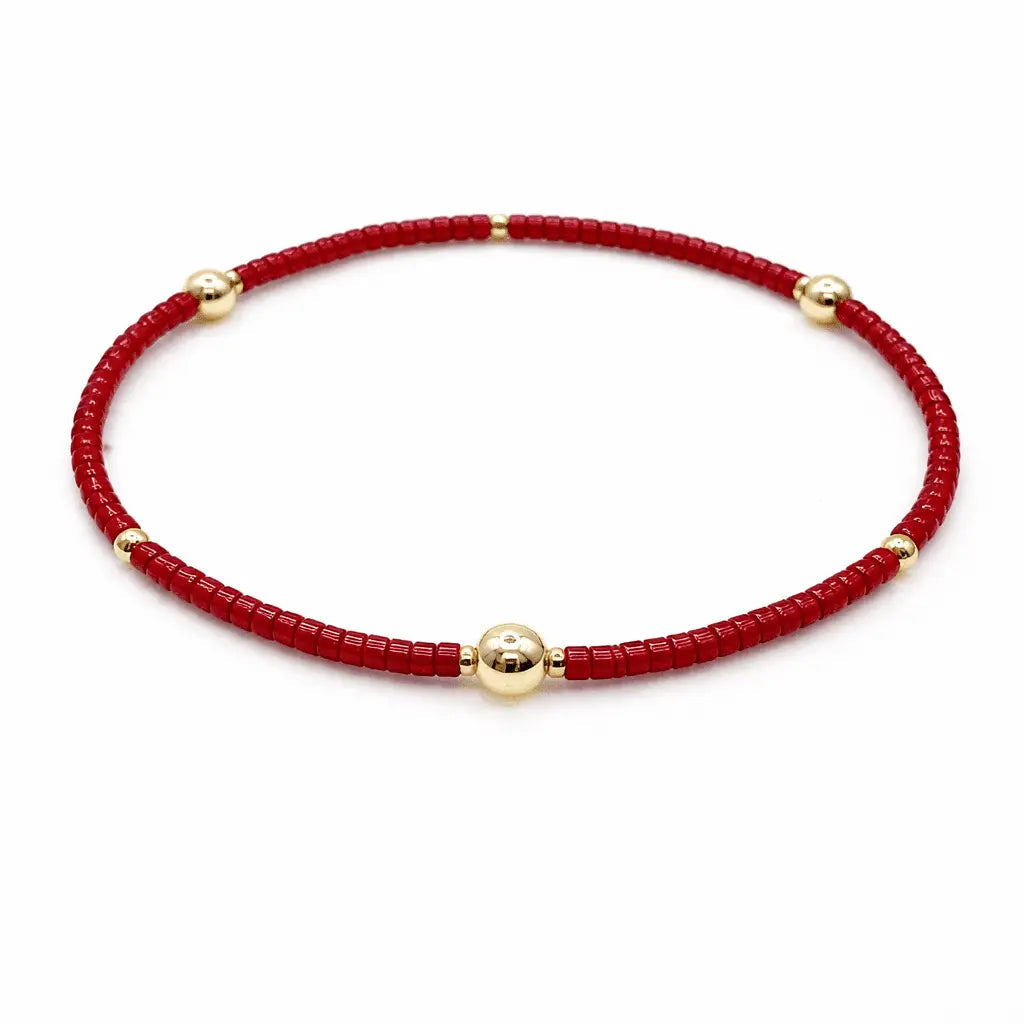 Erin Gray Waterproof Game Day Bracelet Red and Gold