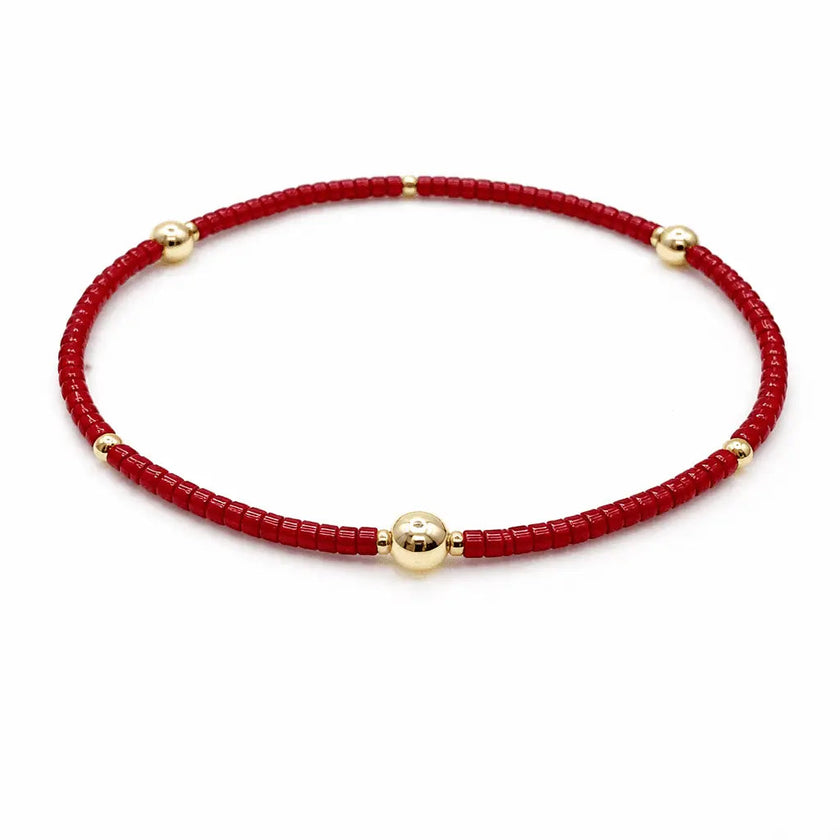 Erin Gray Waterproof Game Day Bracelet Red and Gold