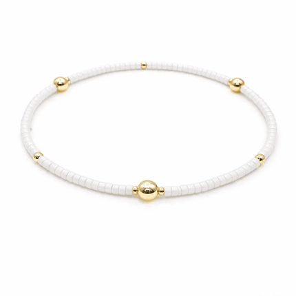 Erin Gray Waterproof Game Day Bracelet White and Gold