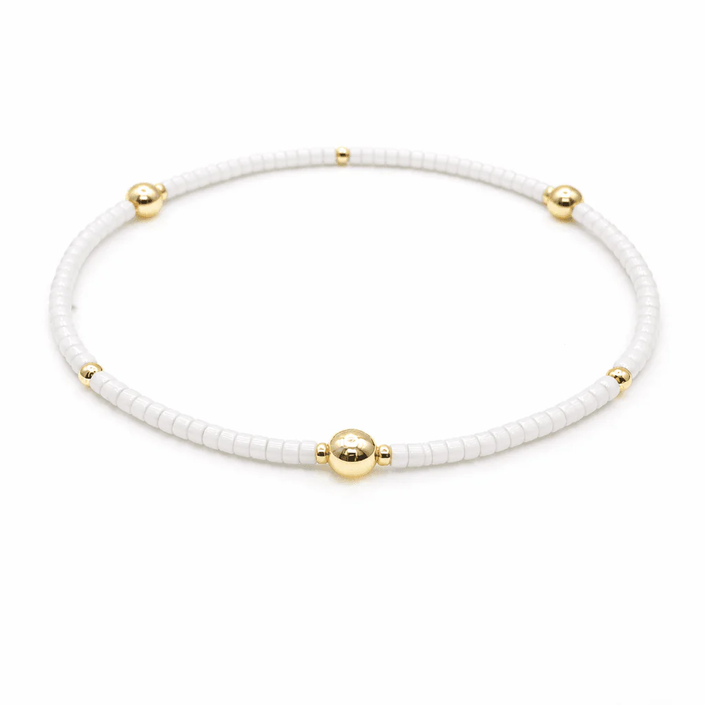 Erin Gray Waterproof Game Day Bracelet White and Gold