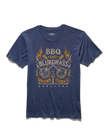 BBQ And  Bluegrass SS TEE Heather Navy Front