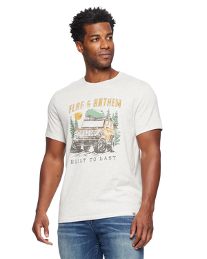 Built To Last Camp Truck  SS Tee vintage white front