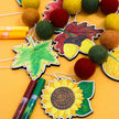 Do It Yourself Wood Garland fall harvest colored in
