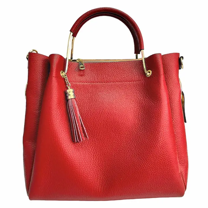 Rosso Gia Italian Leather Bucket Bag