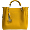 Yellow Gia Italian Leather Bucket Bag