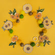 Do It Yourself Wood Garland sunflower colored in