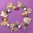 Do It Yourself Wood Garland fairy garden colored in
