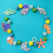 Do It Yourself Wood Garland under the sea colored in