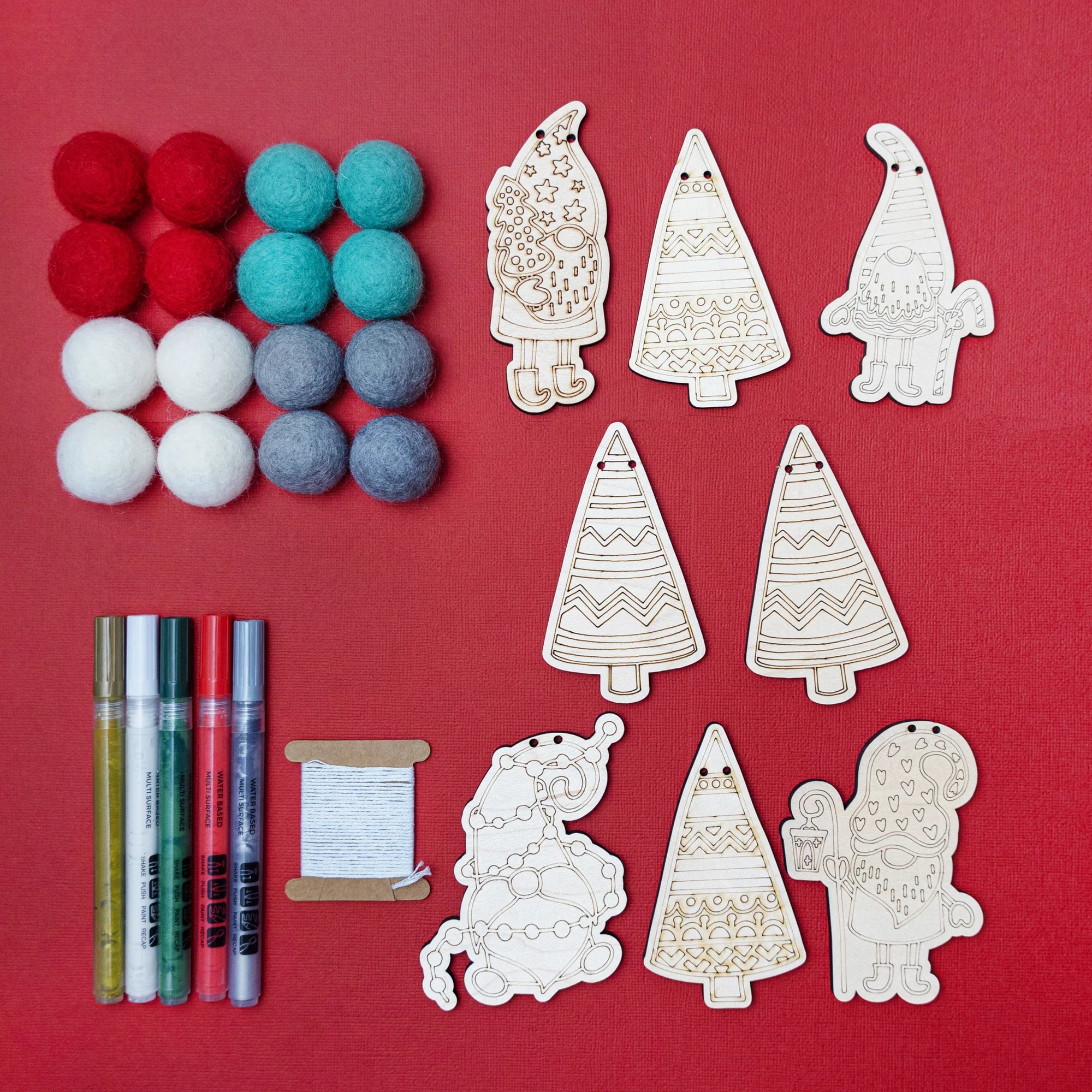 Do It Yourself Wood Garland gnome as it comes