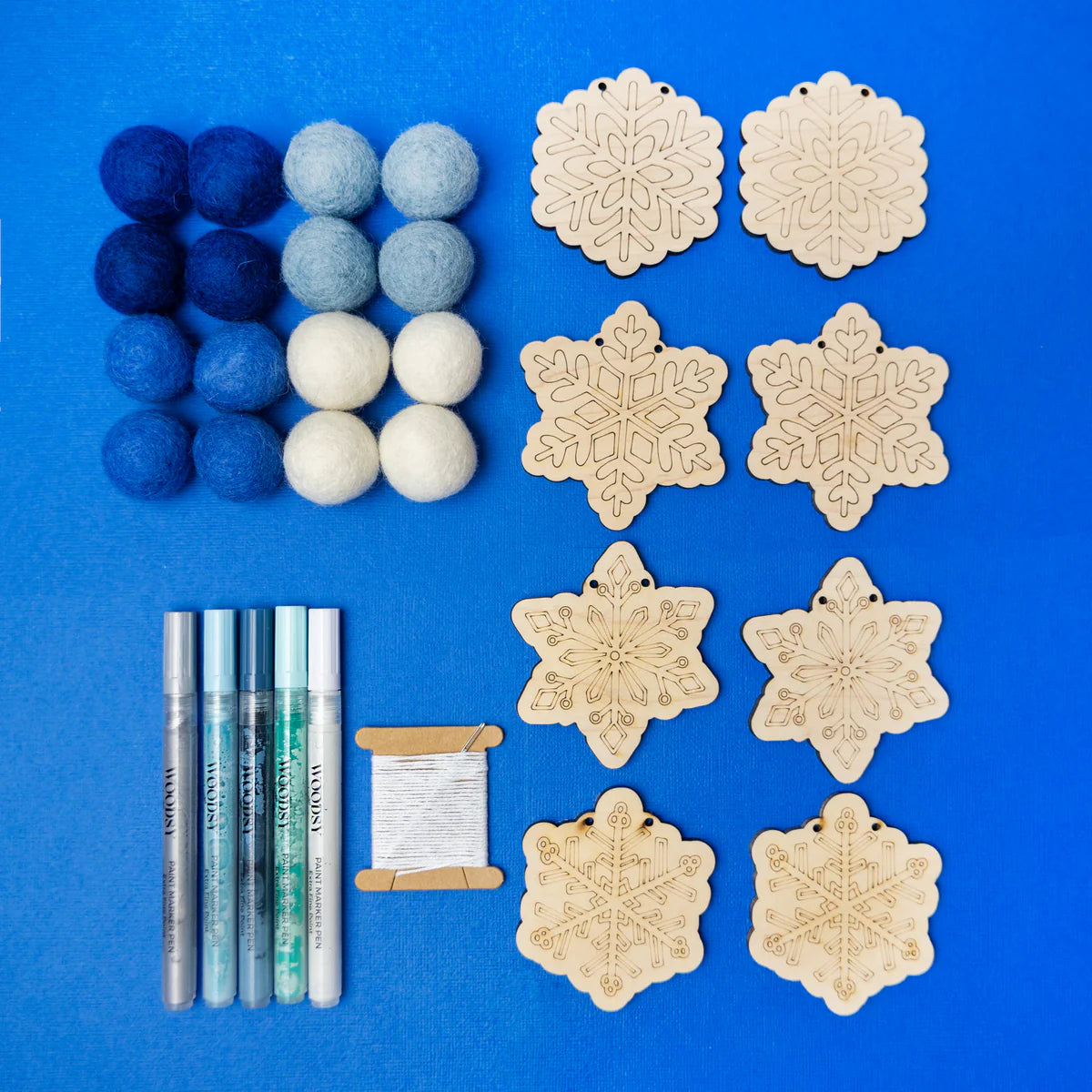 Do It Yourself Wood Garland snowflake as it is