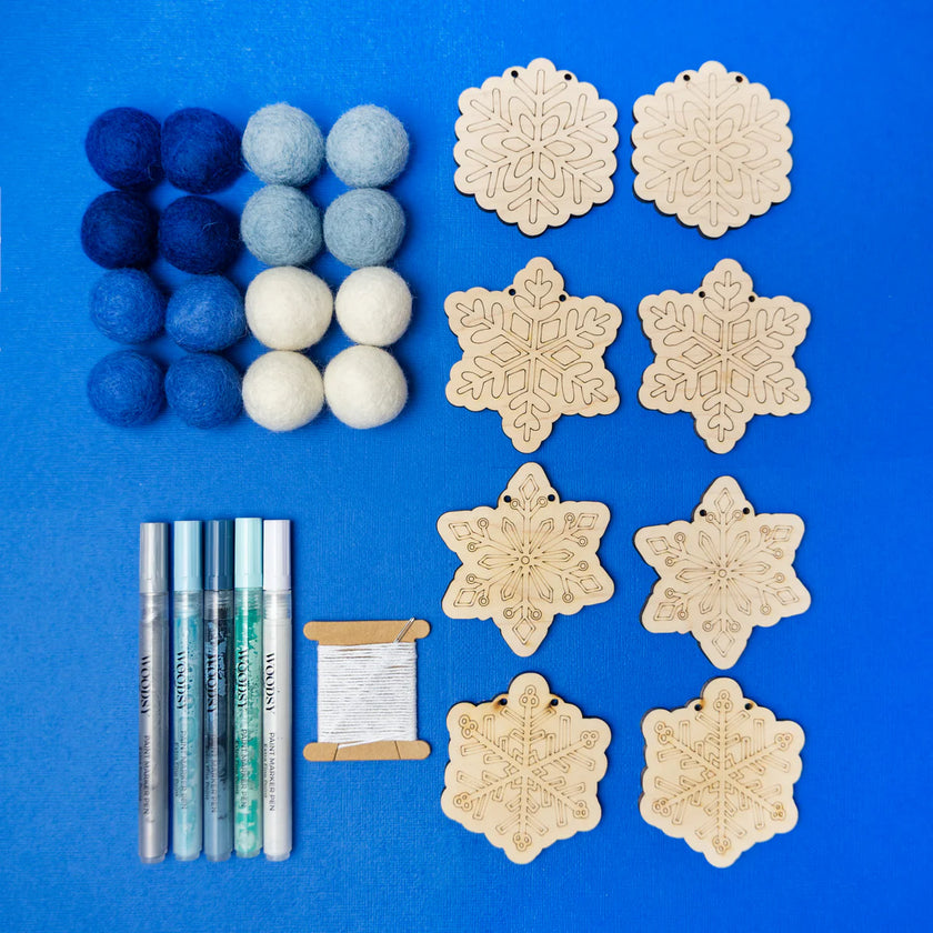 Do It Yourself Wood Garland snowflake as it is
