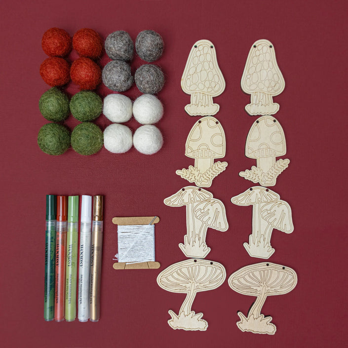 Do It Yourself Wood Garland mushroom as it comes