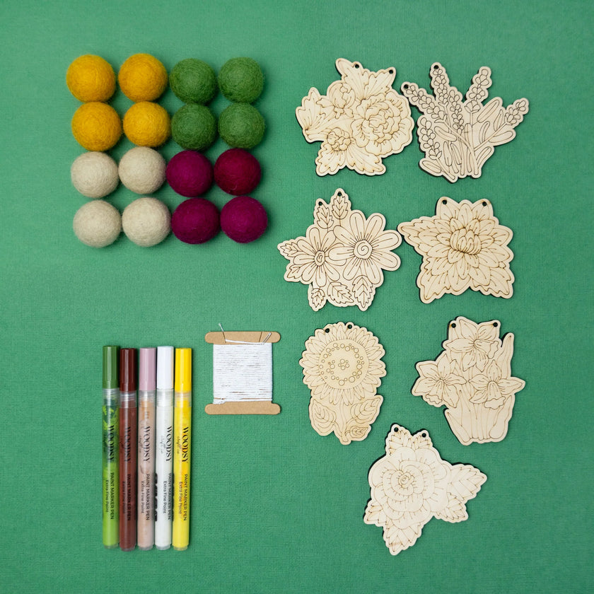 Do It Yourself Wood Garland flowers as it comes