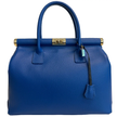 Handbag Women's Leather Handbag with Shoulder Strap - Electric Blue front