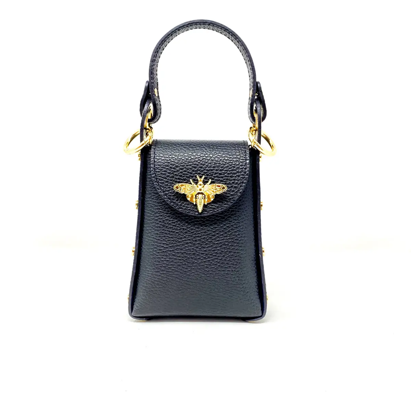 Hannah Italian Crossbody and Clutch black