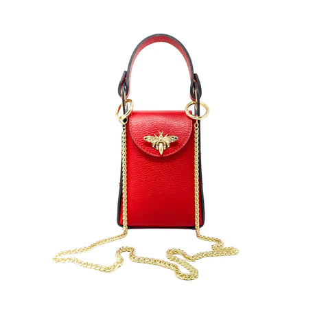 Hannah Italian Crossbody and Clutch red