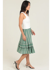 HANNAH PRINTED MID LENGTH SKIRT WITH ELASTIC WAIST green-side