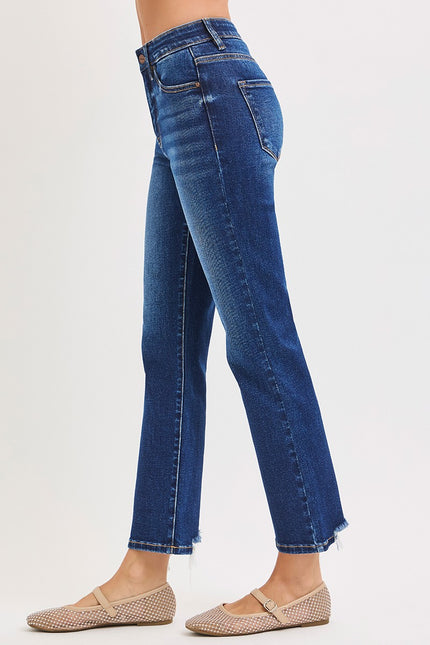 High Rise - Crop Straight Pants Side
