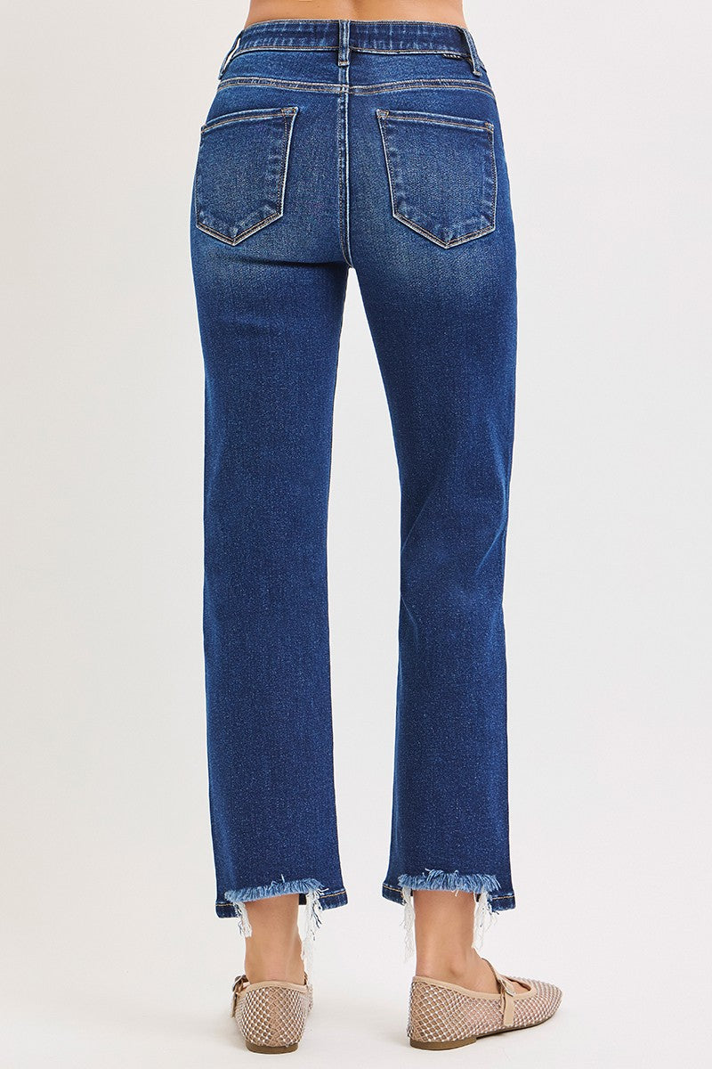High Rise - Crop Straight Pants Back