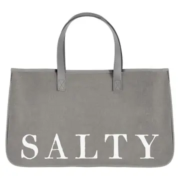 Face To Face Grey Canvas Tote - Salty