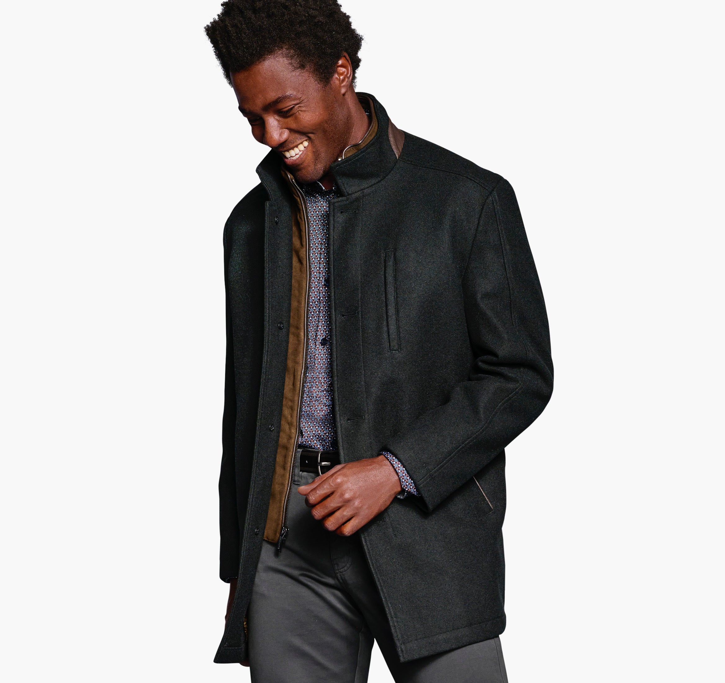 Johnston & Murphy Upton Car Coat black