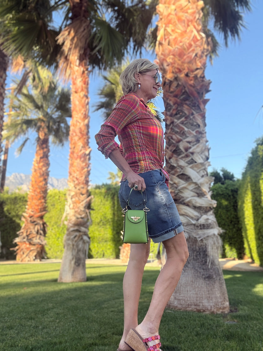 MADRAS PLAID  BUTTON DOWN SHIRT