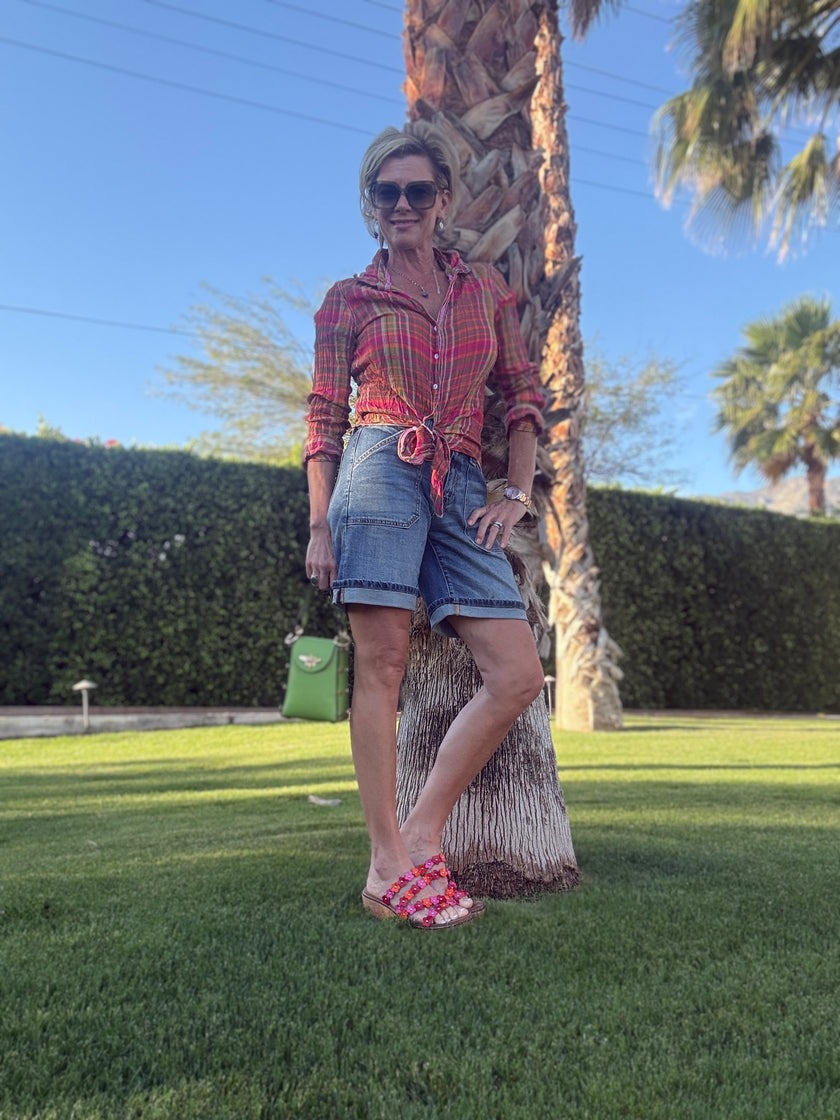 MADRAS PLAID  BUTTON DOWN SHIRT