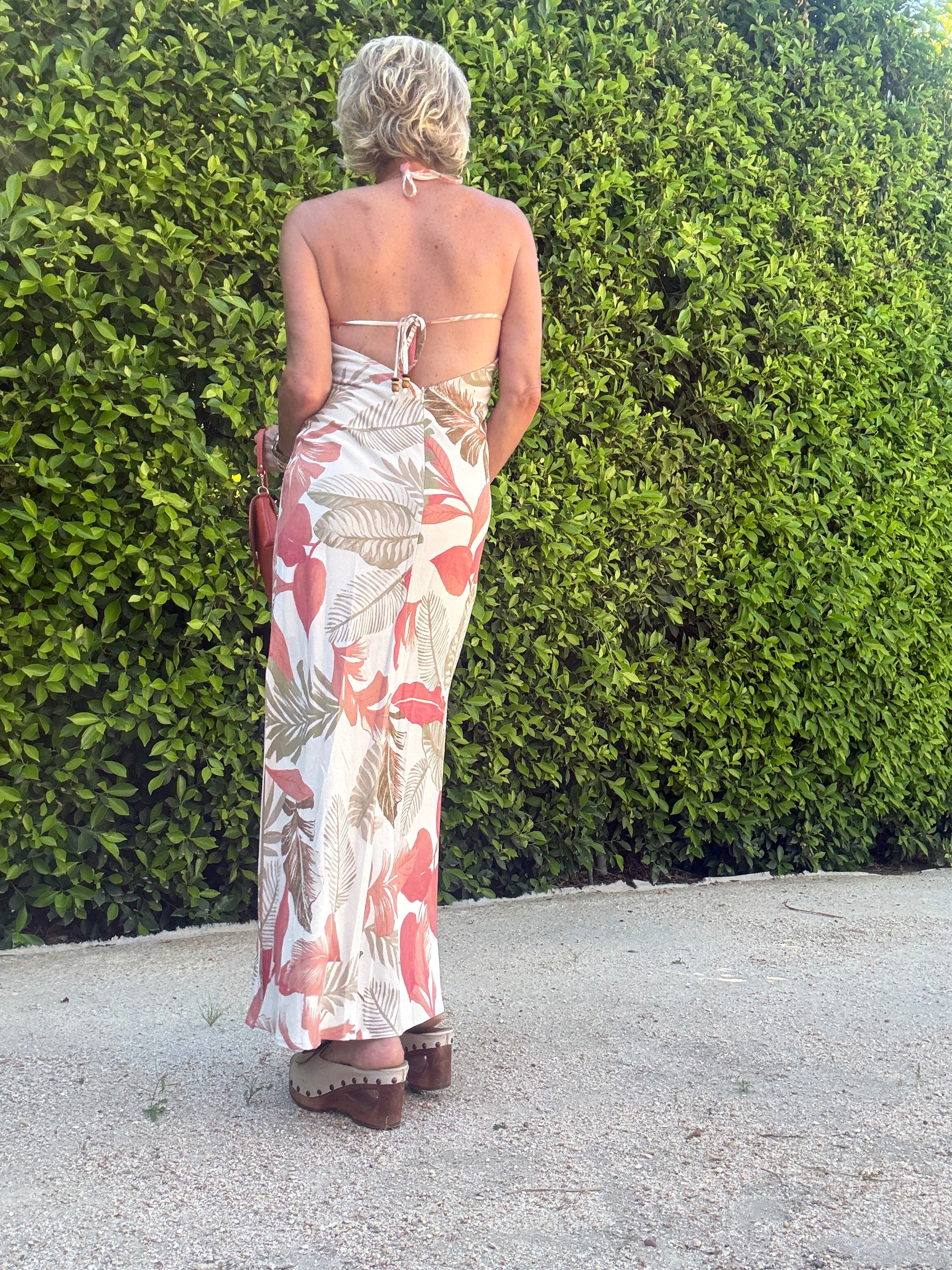 Blush Island Halter Neck Open Back Maxi Dress