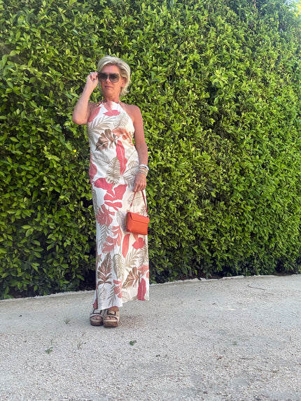 Blush Island Halter Neck Open Back Maxi Dress
