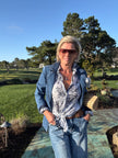 Tammy Lined Blazer Denim Jacket front styled
