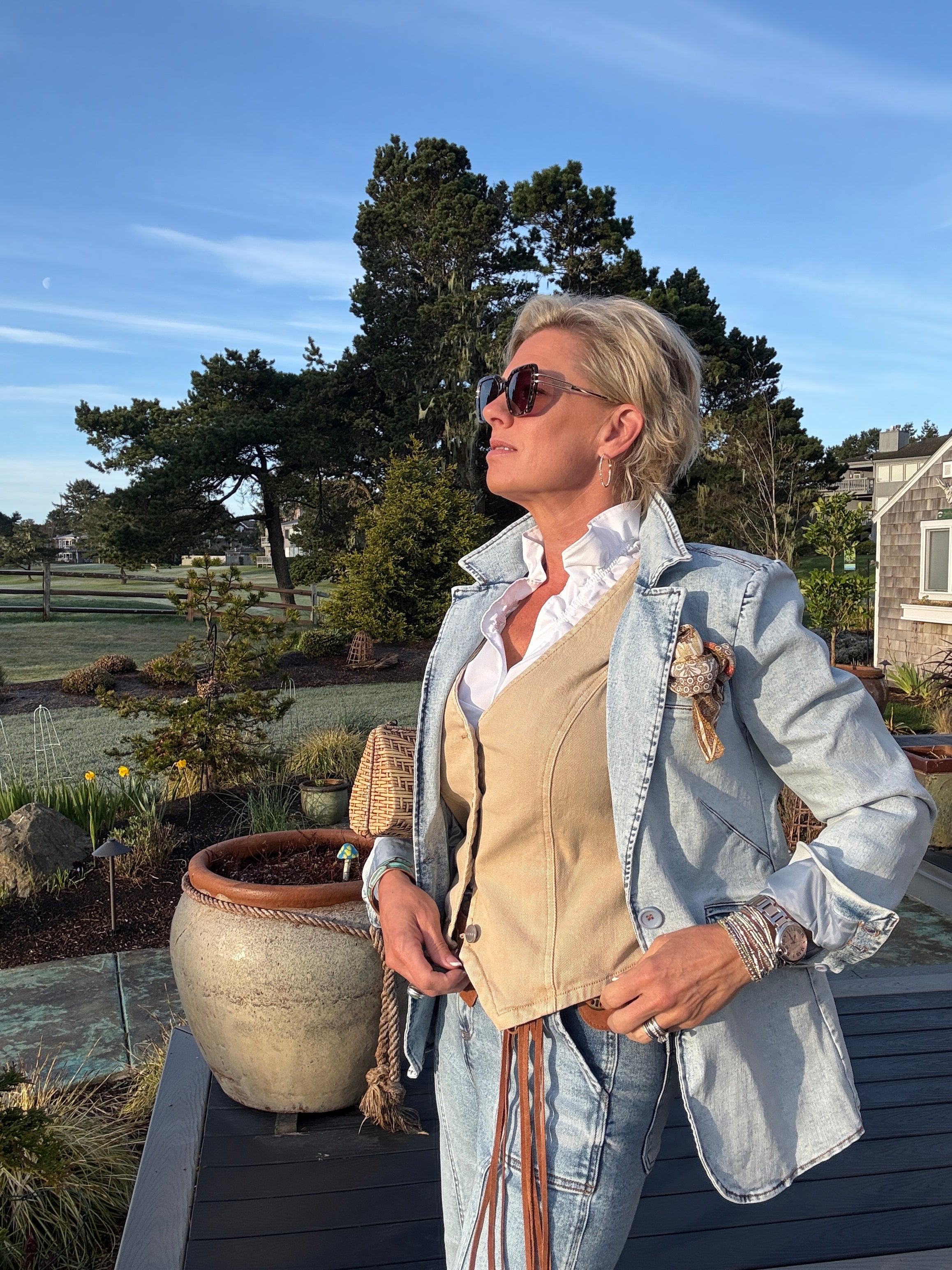 Tammy Lined Blazer Denim Jacket