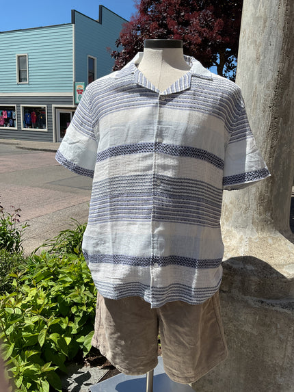 Lakesite Ss Textured Stripe Shirt