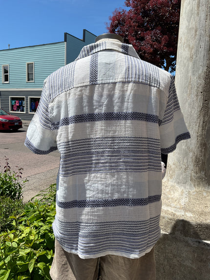 Lakesite Ss Textured Stripe Shirt