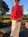 Carley wedge - White Floral side/front