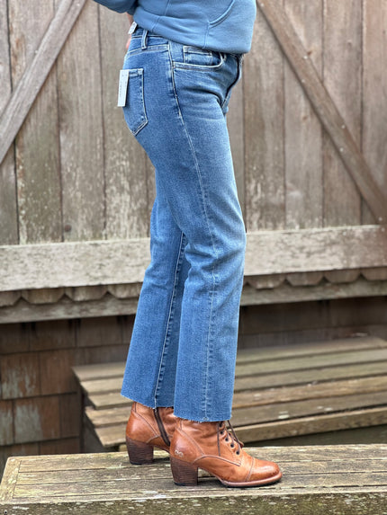 Midnight in Paris Mid Rise Slim Straight Crop Jeans