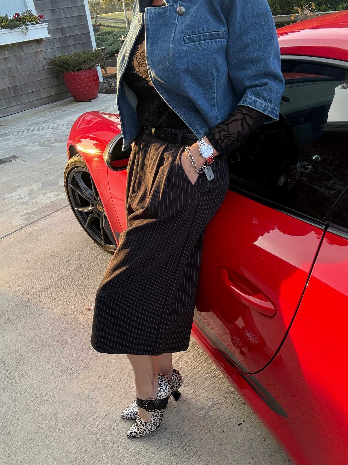 Striped Woven Culotte Pant