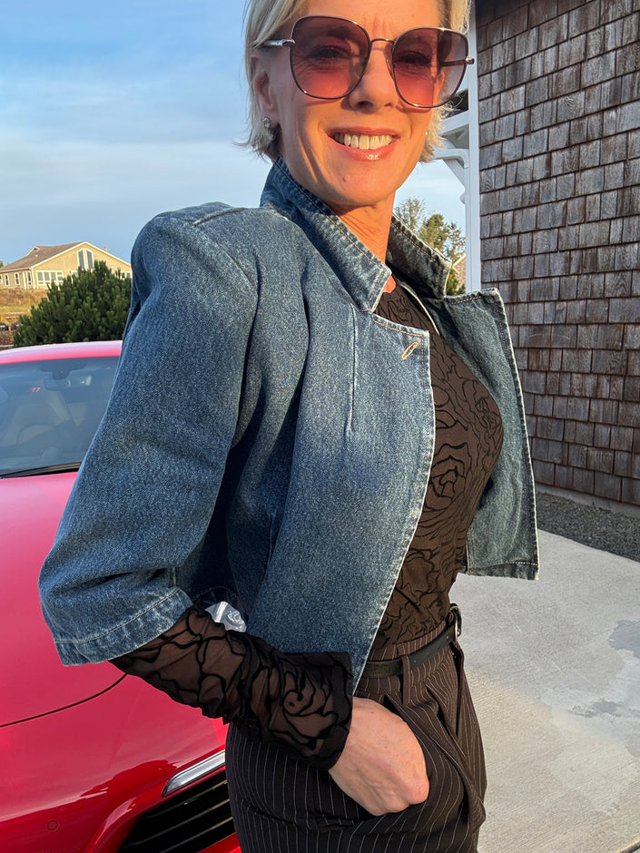 A Denim Crop Jacket